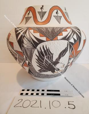 Acoma Pueblo Carved and Polychromed Jar