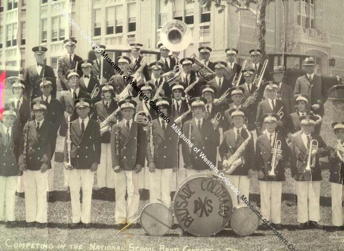 Competing in the National School Band Contest - Denver, Colorado May 1929