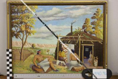 D. P. Sims painting of Native American scene