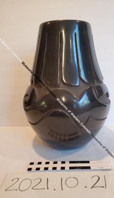 Santa Clara Blackware Avanyu Jar