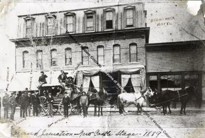 Stagecoach in Front of Brunswick Hotel