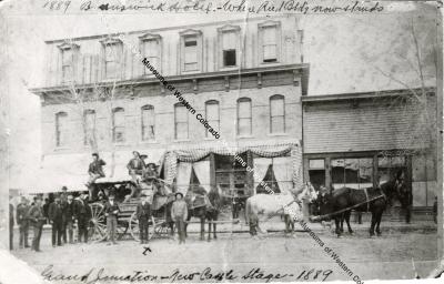 Stagecoach in Front of Brunswick Hotel