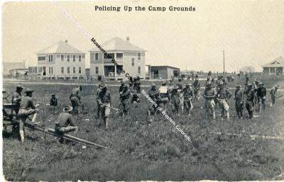 Postcard "Polieing Up the Camp Grounds"