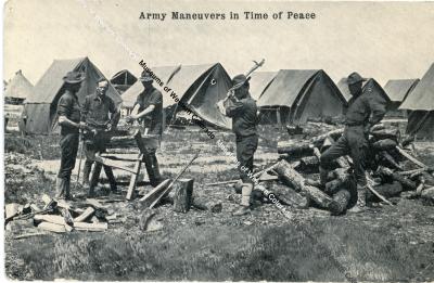 Postcard "Army Maneuvers in Time of Peace"
