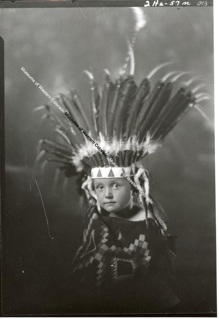 Child in Indian Headdress
