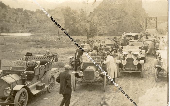 Postcard of Early Automobile Excursion through the Mountains