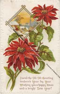 Christmas and New Year Postcard from Edna L.M. to Carrie Mars.