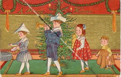 "A Merry Xmas" Postcard