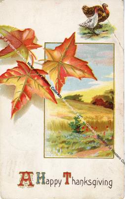 Thanksgiving Postcard from Margaret S. Jones to Charlie Mars