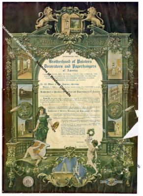 Charter for the Brotherhood of Painters, Decorators, and Paperhangers of America