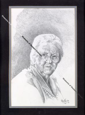 Framed Pencil drawing of Pearl N. Jayne