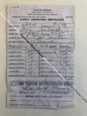 Car Safety Inspection Certificate