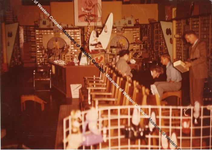 Interior of Benge's Shoe Store