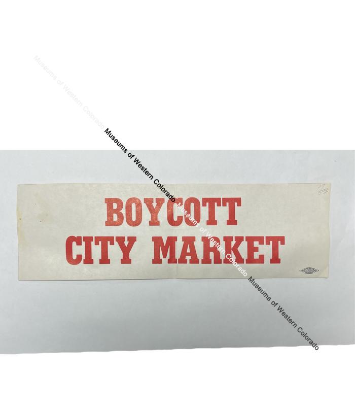 Boycott City Market Bumper Sticker