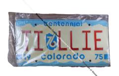 Tillie Bishop Centennial License Plate
