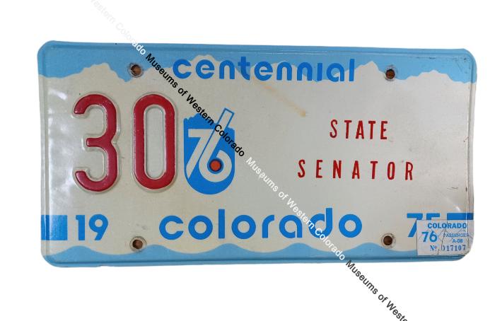 Tillie Bishop State Senator Centennial License Plate