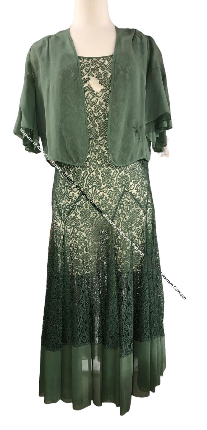 Green lace dress and bolero