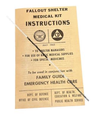 Instruction Pamphlet-"Fallout Shelter Medical Kit Instructions"