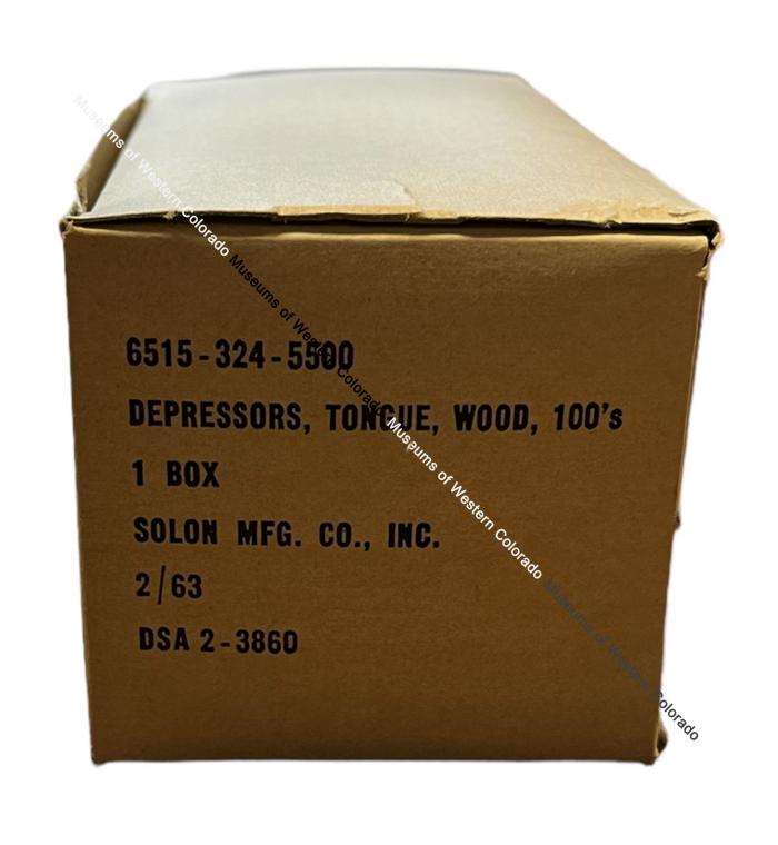 1 box-"Depressors, Tongue, Wood, 100's"