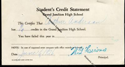 Student Credit Statement