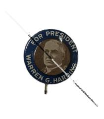 Warren G Harding for President Pin