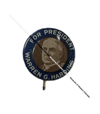 Warren G Harding for President Pin