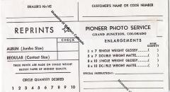 Pioneer Photo Service Envelope