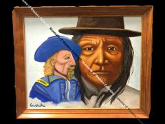 General Custer and Sitting Bull Painting by Gary Emrick