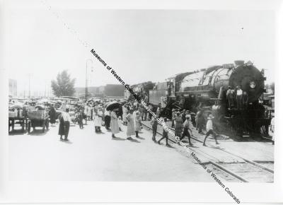 Photo of Rio Grande locomotives on display