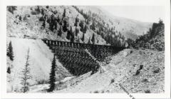 Photo and negative of Rock Creek trestle on D&SLRR