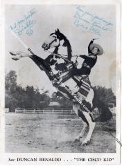 Autographed photo of Duncan Renaldo "Cisco Kid"