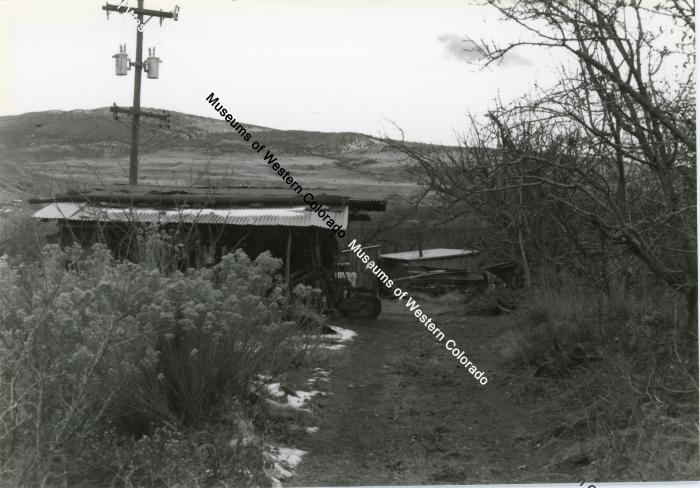 Photo of road to Mautz ranch with packing shed