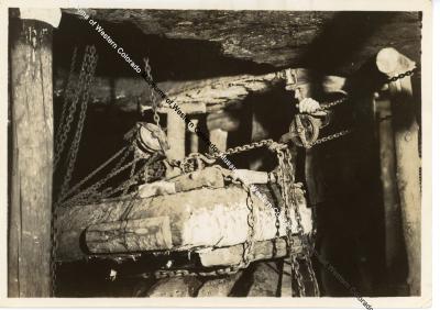 Photograph of Chained Rock in Mine