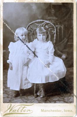 Ruby Age 3 and Blanch Hughes Age 5, Fruita 1899