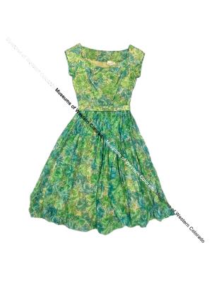 Blue and Green Floral Dress