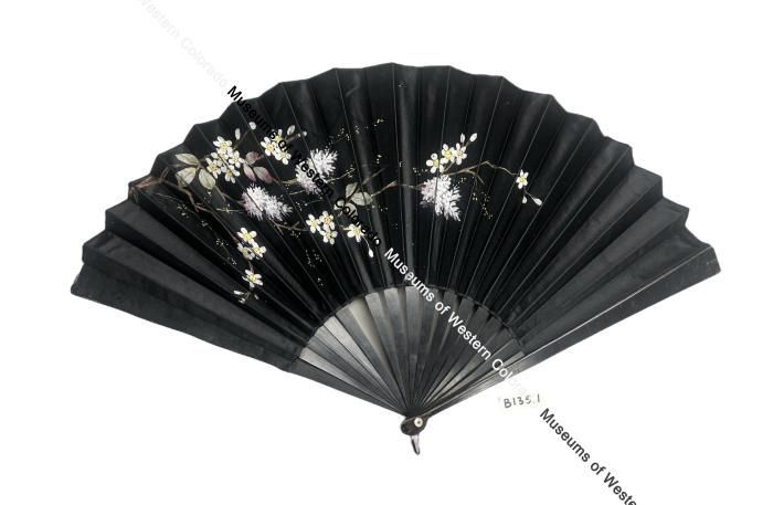 Black Floral Fan