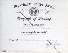 Military Certificate of Training Records