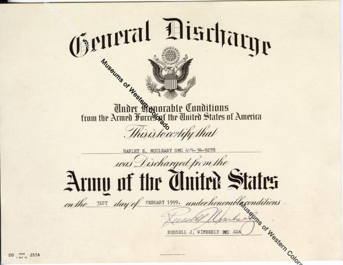Military Discharge Document