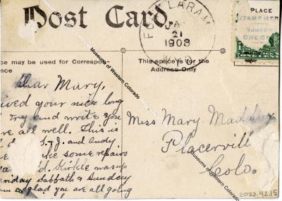 Postcard to Mary Maddux
