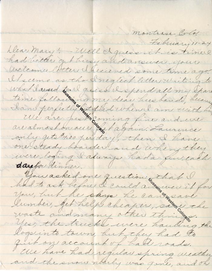 Letter to Mary Maddux