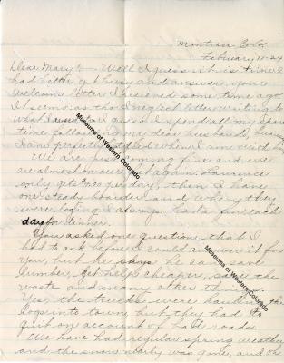 Letter to Mary Maddux
