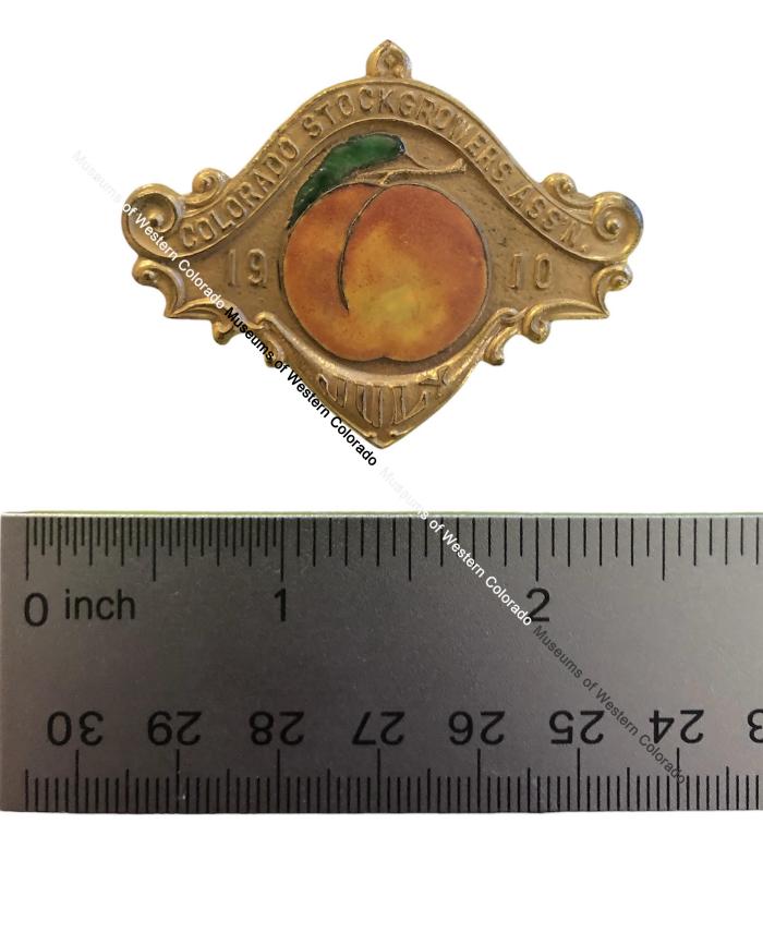 1910 Peach Day Button