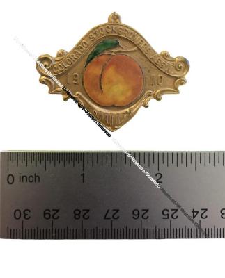 1910 Peach Day Button