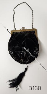 Ladies black velvet purse