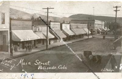 Photograph of Main Street Palisade ca. 1909