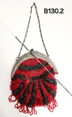 Beaded Purse, Red & Black