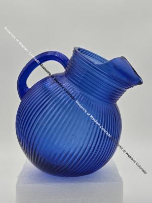 Blue Tilted Pitcher Glass