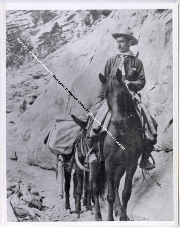 John Otto atop Horse on Trail (2001.2.14)