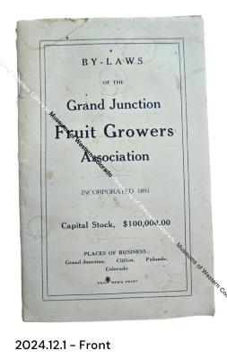 Grand Junction Fruit Growers Association By-Laws