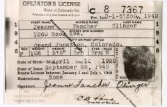 Grand Junction Driver's License 1945